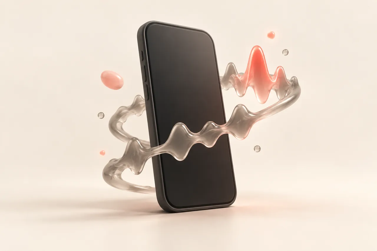 An expressive AI voice looping around a phone for TikTok and short-form narration